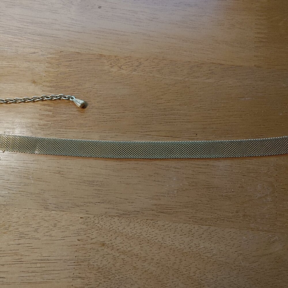 Vintage Gold Tone Mesh Chain Choker
